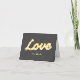 Remerciements Carte de remerciement Marquee Lights gris toile de