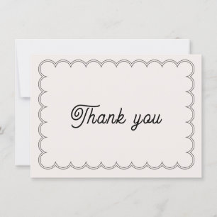 Remerciements Carte de remerciement minimaliste à bordure feston