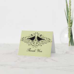 Remerciements Carte de remerciement Mint Love Bird Swirls