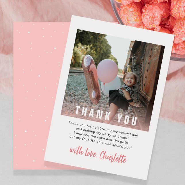 Remerciements Carte de remerciement moderne pour fête d'annivers (Créateur téléchargé)