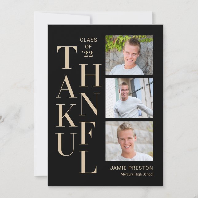 Remerciements Carte de remerciement modifiable de charme empilée (Devant)