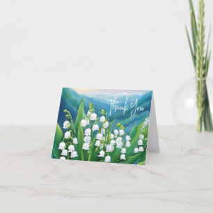 Remerciements Carte de remerciement Muguet à l'intérieur vierge
