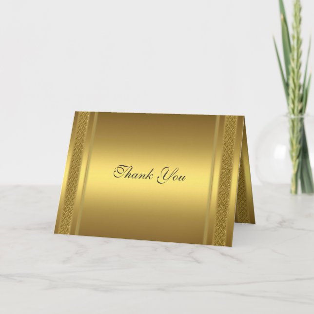 Remerciements Carte de remerciement Or Or (Devant)