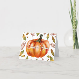 Remerciements Carte de remerciement orange citrouille automne aq