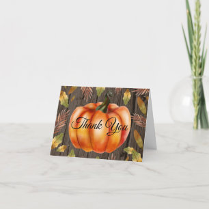 Remerciements carte de remerciement orange citrouille automne ru