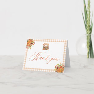 Remerciements Carte de remerciement Orange Gingham Fresh Off The