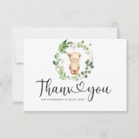 Carte de remerciement ours