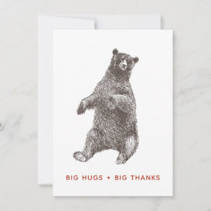 Remerciements Carte de remerciement ours, gros câlins