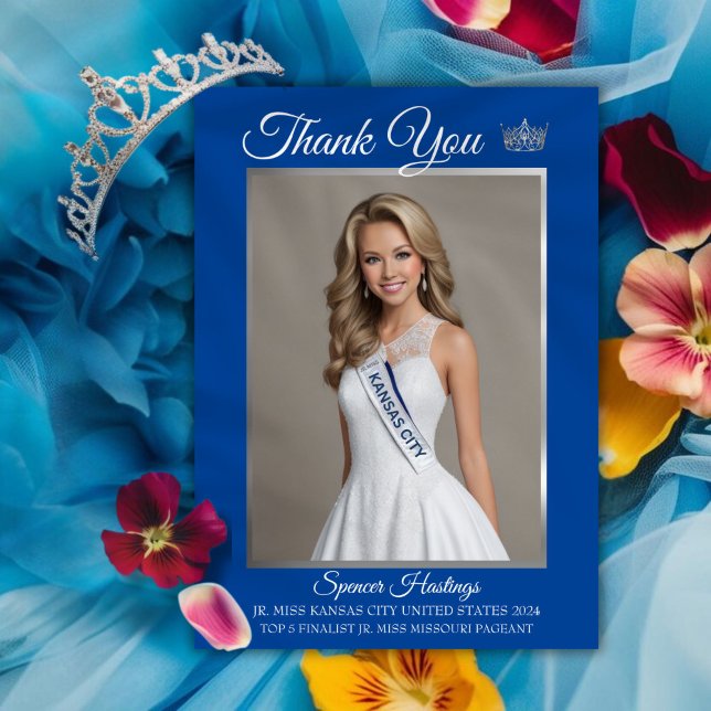 Remerciements Carte de remerciement Pageant Essentials (Show your appreciation to supporters with a custom pageant thank you card featuring your photo)