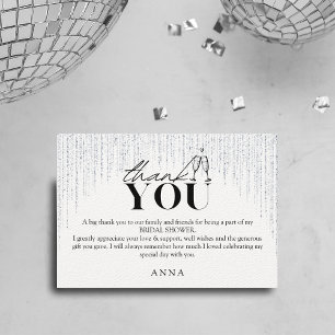 Remerciements Carte de remerciement pailletée pour enterrement d