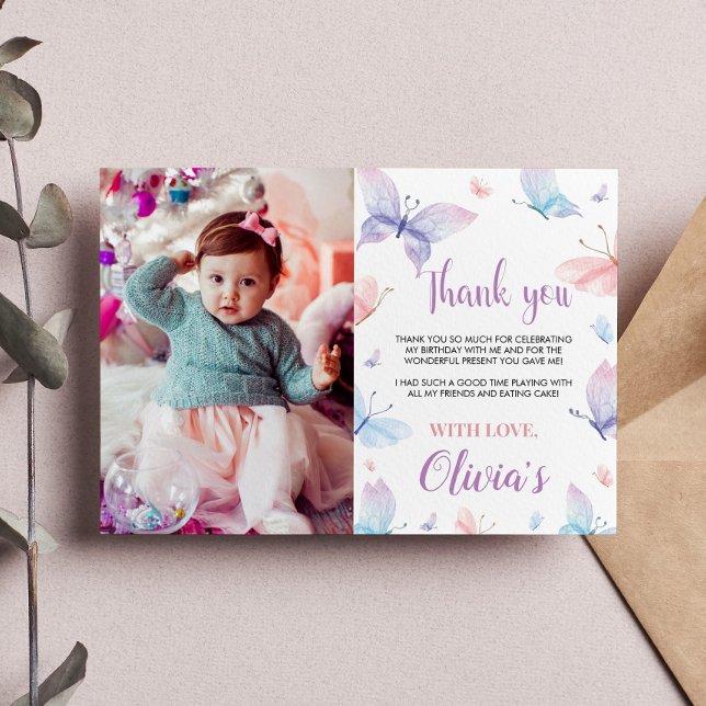 Remerciements Carte de remerciement Papillon Fête dans le jardin (Créateur téléchargé)