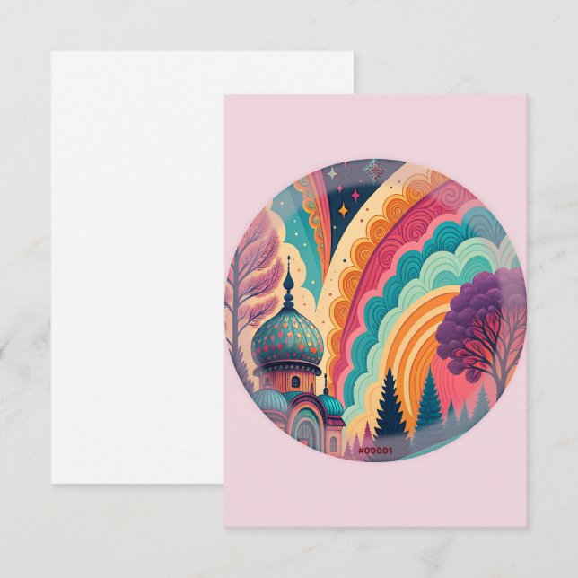 Remerciements Carte de remerciement Pastel Pink Fairytale – Pers (Devant / Derrière)