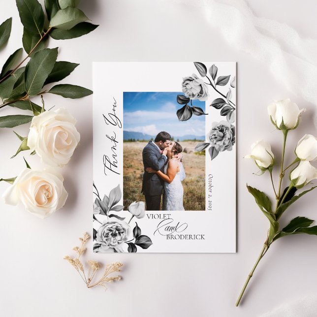 Remerciements Carte de remerciement personnalisable à motif flor (Créateur téléchargé)