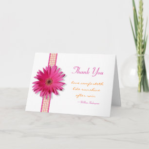 Remerciements Carte de remerciement personnalisable avec gerbera