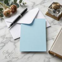 Carte de remerciement personnalisée à plat bleu cl