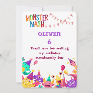 Remerciements Carte de remerciement personnalisée de monstre – C