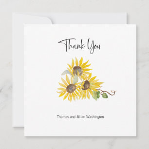 Remerciements Carte de remerciement personnalisée de tournesol d
