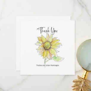 Remerciements Carte de remerciement personnalisée de tournesol d