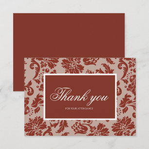 Remerciements Carte de remerciement personnalisée en cuivre roui