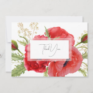 Remerciements Carte de remerciement personnalisée Fleurs rouges