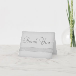 Remerciements Carte de remerciement personnalisée Grise Nœud Cel