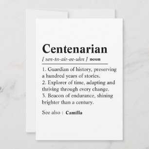 Remerciements Carte de remerciement personnalisée pour 100e anni