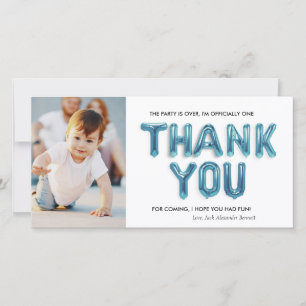 Remerciements Carte de remerciement personnalisée pour 1er anniv