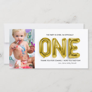 Remerciements Carte de remerciement personnalisée pour 1er anniv
