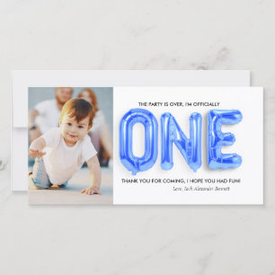 Remerciements Carte de remerciement personnalisée pour 1er anniv