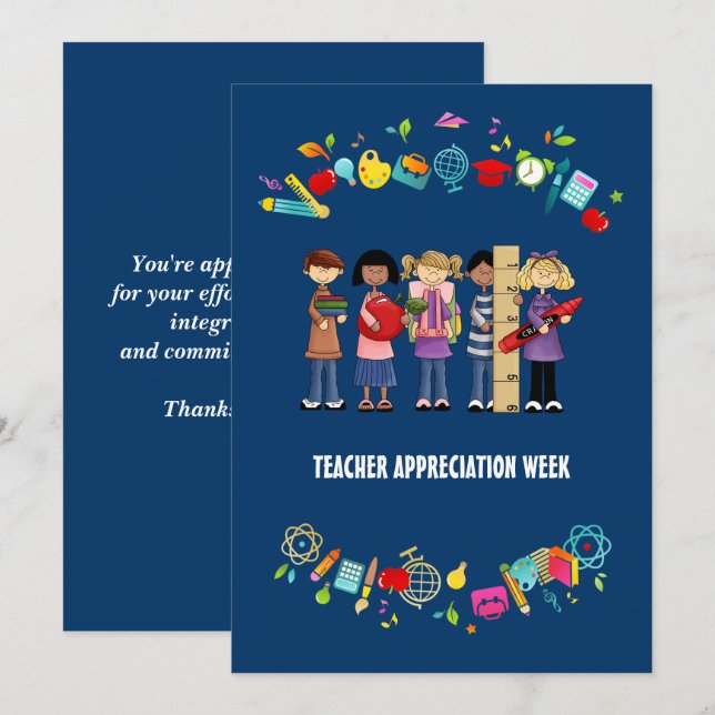 Remerciements Carte de remerciement personnalisée pour la Semain (Devant / Derrière)