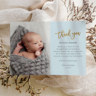 Remerciements Carte de remerciement photo bébé garçon budget