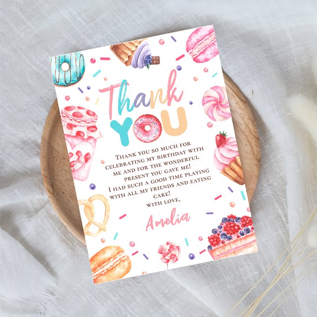 Remerciements Carte de remerciement photo d'anniversaire Donut C (Créateur téléchargé)