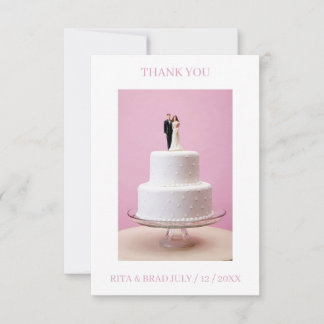 Remerciements Carte de remerciement photo de dessus de gâteau de