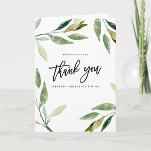 Remerciements Carte de remerciement photo de feuilles bohèmes