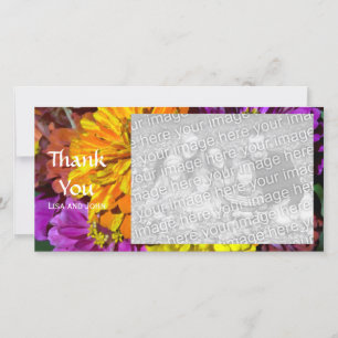 Remerciements Carte de remerciement photo de fleurs de Zinnia de