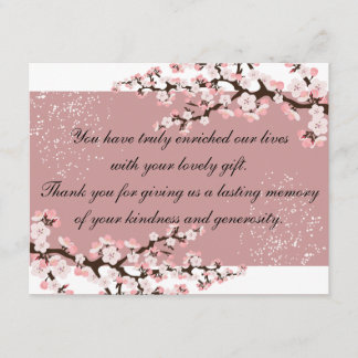 Remerciements Carte de Remerciement Photo de Mariage Fleurs de C