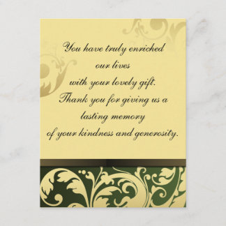 Remerciements Carte de remerciement photo de mariage floral vert