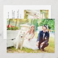 Carte de remerciement photo de mariage moderne deu