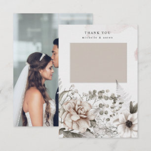 Remerciements carte de remerciement photo élégante avec fleurs r