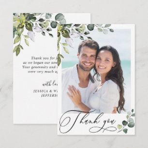 Remerciements Carte de remerciement photo élégante eucalyptus ve