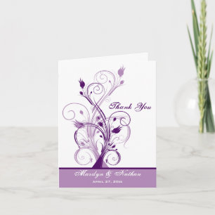 Remerciements Carte de remerciement photo florale blanche lilas
