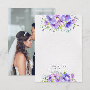 Remerciements carte de remerciement photo florale jardin violet