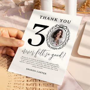 Remerciements Carte de remerciement photo pour 30e anniversaire
