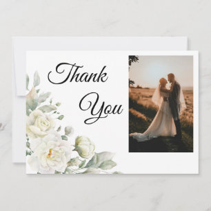Remerciements Carte de remerciement photo Roses blanches
