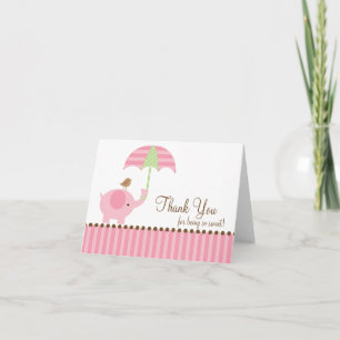 Remerciements Carte de remerciement Pink Elephant
