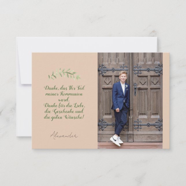 Remerciements Carte de remerciement plane Communion Confirmation (Devant)