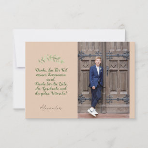 Remerciements Carte de remerciement plane Communion Confirmation