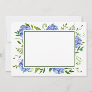 Remerciements Carte de remerciement plat aux hortensias bleus