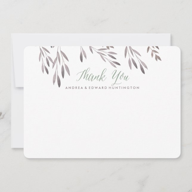 Remerciements Carte de remerciement plat de mariage aux fleurs s (Devant)