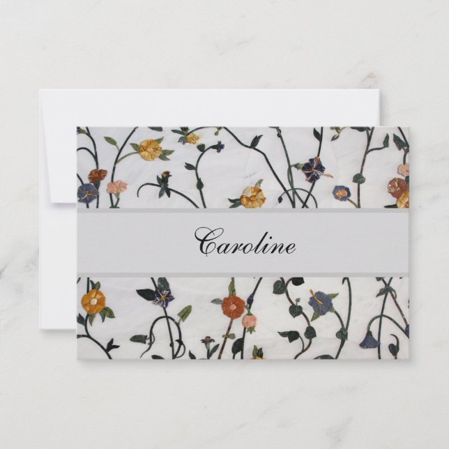 Remerciements Carte de remerciement plate à vignes brodées (Devant)